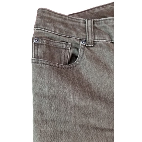 Chicos Platinum Ultimate Fit Jeans Lt Brown Embroider Stretch Sz 0.5 (6) Short - Picture 4 of 10